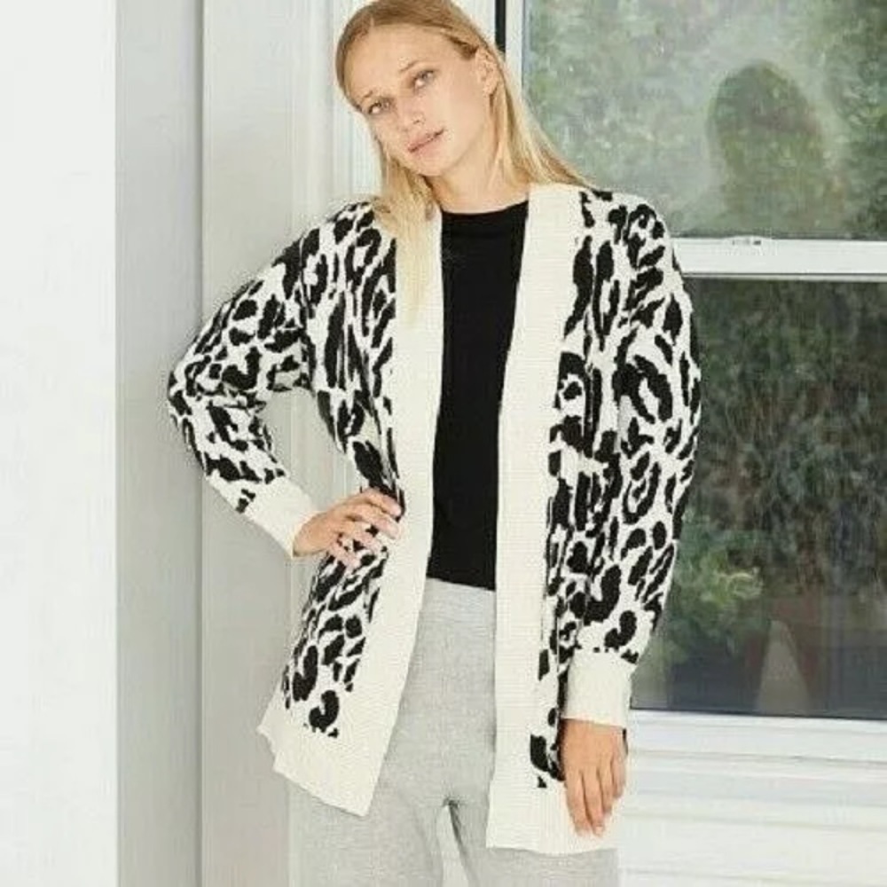 Who What Where Leopard print open cardigan‎ chunky